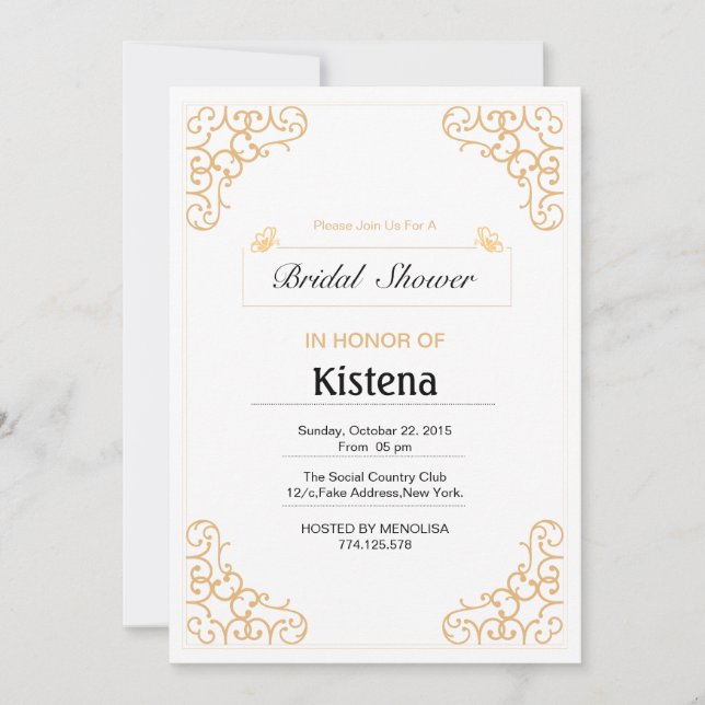 Tarjeta de ducha de novia Boda floral (Anverso)
