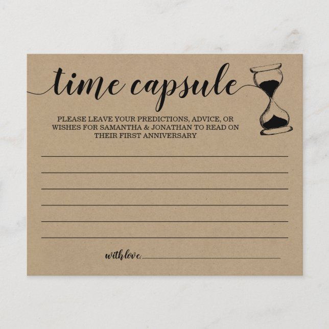 Tarjeta de ducha de novia con consejo de la cápsul (Anverso)