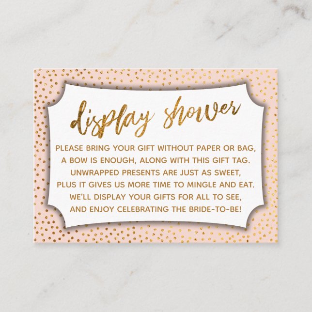 Tarjeta de ducha de novia con pantalla Rubor & Gol (Anverso)