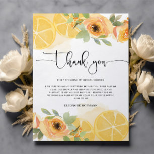 Tarjeta de ducha de novia de agradecimiento