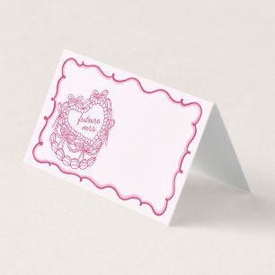 Tarjeta de ducha de novia de café rosado Coquette 