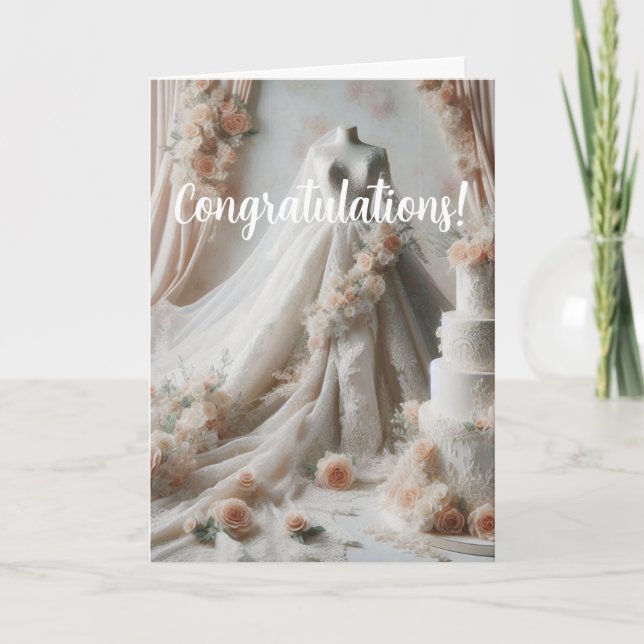 Tarjeta de ducha de novia de felicitaciones (Anverso)