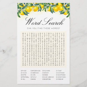 Tarjeta de ducha de novia de juego de limón de bús