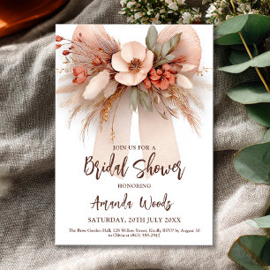 Tarjeta de ducha de novia florida estilo Boho