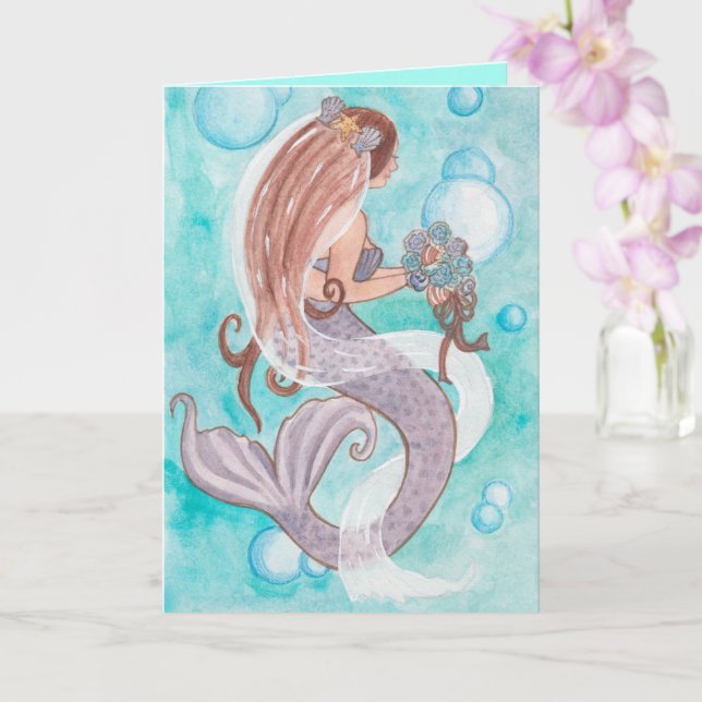 Tarjeta de ducha de novia Mermaid (Orquídea)