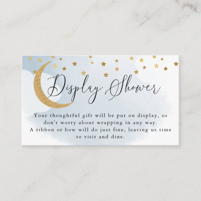 Tarjeta de ducha de pantalla azul sobre la luna (Anverso)