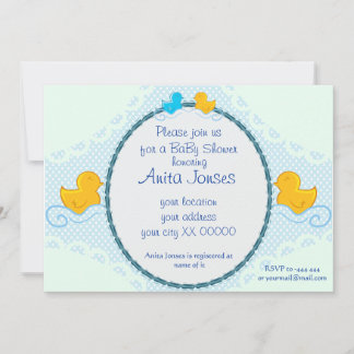 tarjeta de ducha de patos de goma