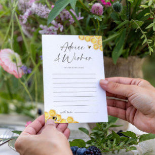 Tarjeta de ducha nupcial con consejos y deseos par