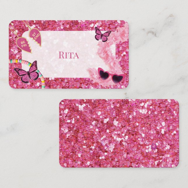 tarjeta de ducha para bebé chica (Anverso / Reverso)