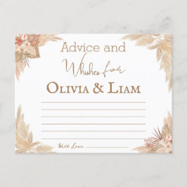 Tarjeta de ducha para consejos y deseos para novia