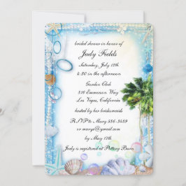 Tarjeta de ducha para novias Tropical Beach Seashe