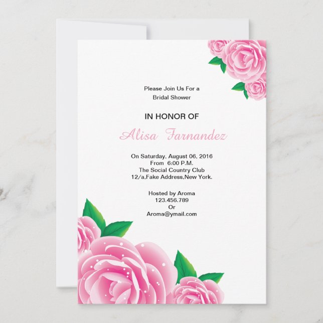 Tarjeta de ducha romántica Boda (Anverso)