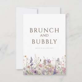 Tarjeta de ducha simple Boho Wildflower White Brid