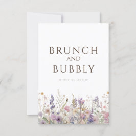 Tarjeta de ducha simple Boho Wildflower White Brid