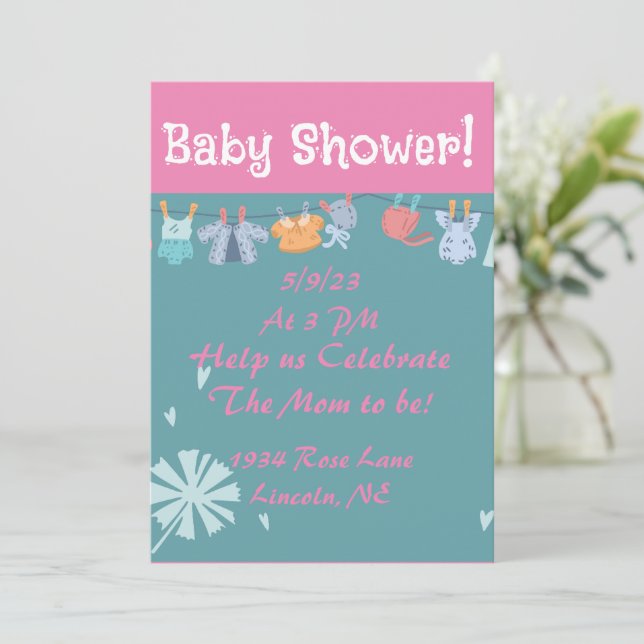 Tarjeta de ducha Sweet Baby Clothesline (Anverso de pie)