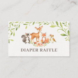 Tarjeta de ducha Woodland Diaper Raffle
