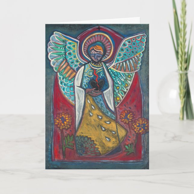 Tarjeta de duelo Ángel del corazón roto (Anverso)