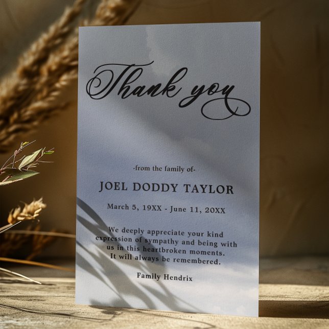 Tarjeta de duelo de simpatía de Funeral Nuboso (Subido por el creador)