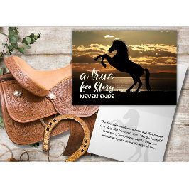 Tarjeta de duelo por la pérdida de un caballo con 
