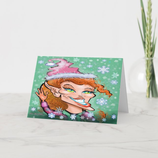 Tarjeta de Duende de Navidad (Anverso)