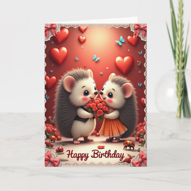 Tarjeta de dulce abrazo de cumpleaños para animal (Anverso)