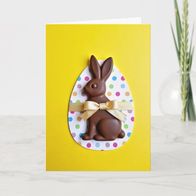 Tarjeta de dulce de conejo de chocolate (Anverso)
