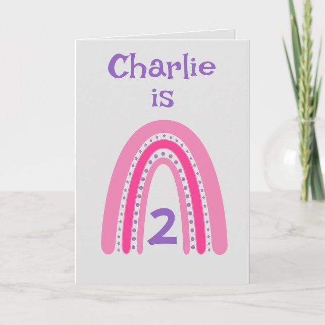 Tarjeta de edad de cumpleaños Rainbow (Anverso)