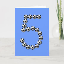 Tarjeta de edad de fútbol para cumpleaños número 5