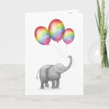Tarjeta de edad para el cumpleaños del elefante de