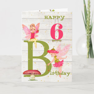 Tarjeta de edad personal Fairies Rustic Oro Rosado