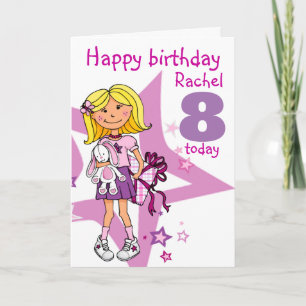 Tarjeta de edad personalizada del Chica de cumplea