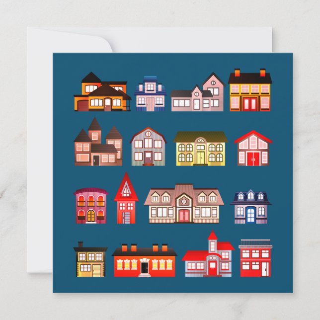 Tarjeta de edificios de arquitectura en blanco (Anverso)