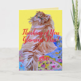 Tarjeta de Edredón de Gato Esponjoso Glamour-Puss