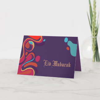 Tarjeta de Eid con el chapoteo colorido