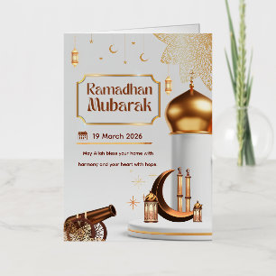 Tarjeta de Eid Mubarak con Masjid