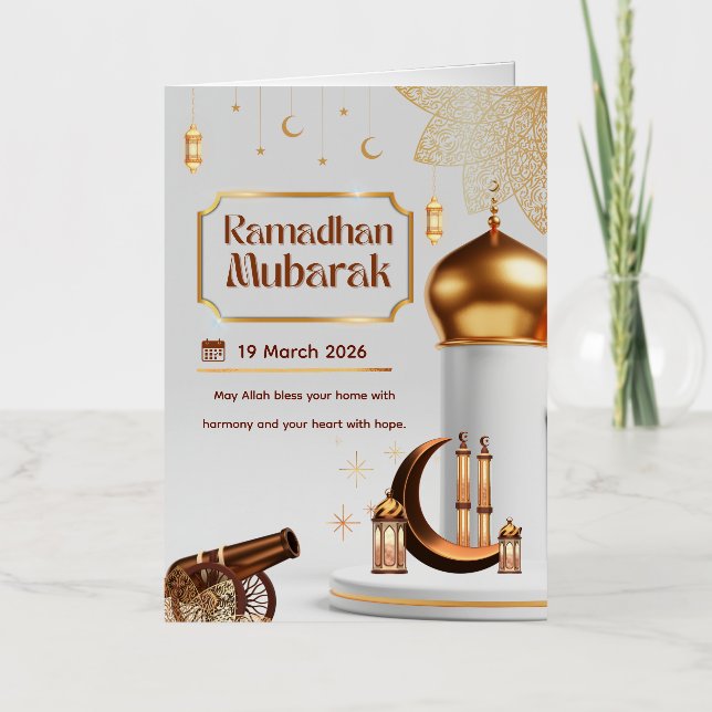 Tarjeta de Eid Mubarak con Masjid (Anverso)