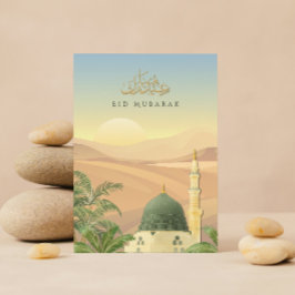 Tarjeta de Eid Mubarak con Masjid An-Nabawi | Corp