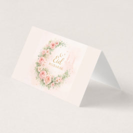 Tarjeta de Eid Mubarak floral en acuarela – Isla r
