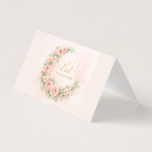 Tarjeta de Eid Mubarak floral en acuarela – Isla r