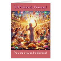 Tarjeta de Eid para Chicas - Princesa Eid Mubarak