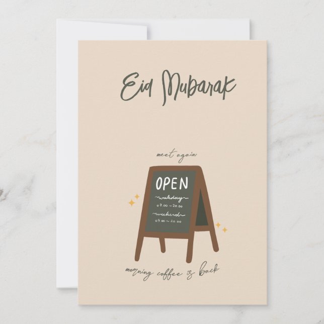 Tarjeta de Eid, Tarjeta Divertida de Eid, Tarjeta  (Anverso)
