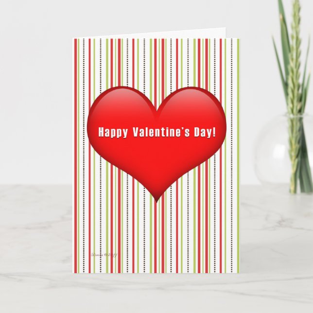 Tarjeta de El día de San Valentín a rayas para el  (Anverso)