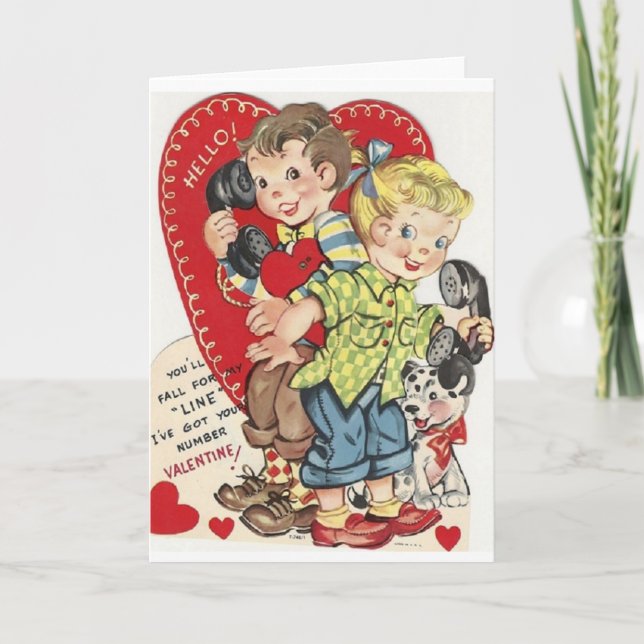 Tarjeta de El día de San Valentín adolescente retr (Anverso)