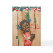 Tarjeta de El día de San Valentín afroamericana vi
