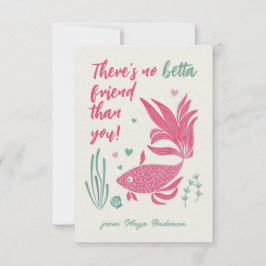 Tarjeta de El día de San Valentín Betta Fish