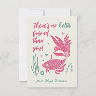 Tarjeta de El día de San Valentín Betta Fish