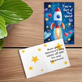 Tarjeta de El día de San Valentín Blast Off Classr