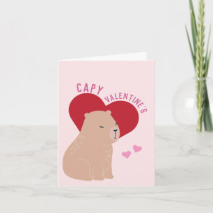 Tarjeta de el día de San Valentín Capybara Capy Va