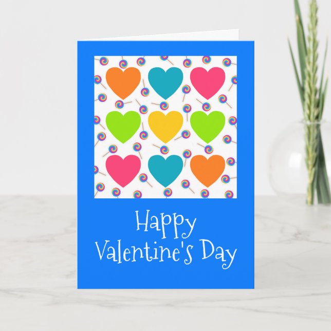 Tarjeta de El día de San Valentín con patrones de  (Anverso)