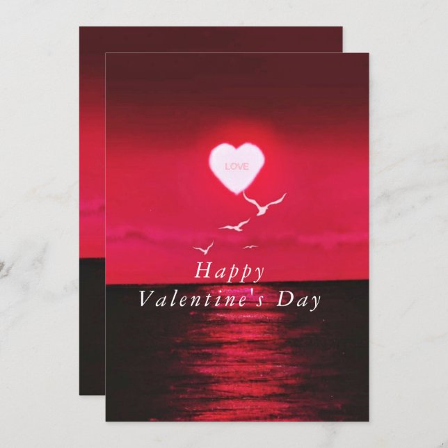 Tarjeta de el día de San Valentín con Sunset de Ma (Anverso / Reverso)